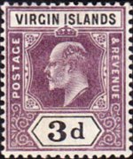 Isole Vergini britanniche 1904 - serie Re Edoardo VII: 3 p