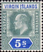 Isole Vergini britanniche 1904 - serie Re Edoardo VII: 5 sh