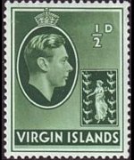 Isole Vergini britanniche 1938 - serie Re Giorgio VI e Sant'Ursula: ½ p