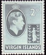 British Virgin Islands 1938 - set King George VI and St. Ursula: 2 p