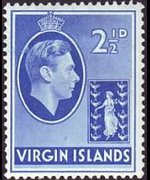 Isole Vergini britanniche 1938 - serie Re Giorgio VI e Sant'Ursula: 2½ p
