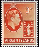 Isole Vergini britanniche 1938 - serie Re Giorgio VI e Sant'Ursula: 3 p