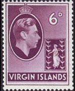 British Virgin Islands 1938 - set King George VI and St. Ursula: 6 p