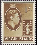 British Virgin Islands 1938 - set King George VI and St. Ursula: 1 sh