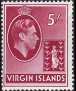Isole Vergini britanniche 1938 - serie Re Giorgio VI e Sant'Ursula: 5 sh