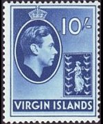 Isole Vergini britanniche 1938 - serie Re Giorgio VI e Sant'Ursula: 10 sh