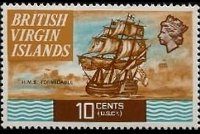 Isole Vergini britanniche 1970 - serie Navi: 10 c