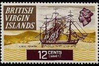 Isole Vergini britanniche 1970 - serie Navi: 12 c