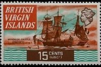 Isole Vergini britanniche 1970 - serie Navi: 15 c