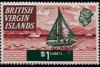 Isole Vergini britanniche 1970 - serie Navi: 1 $