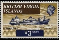 Isole Vergini britanniche 1970 - serie Navi: 3 $