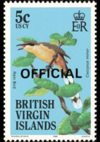 Isole Vergini britanniche 1986 - serie Uccelli: 5 c