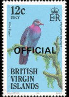 Isole Vergini britanniche 1986 - serie Uccelli: 12 c