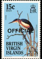 Isole Vergini britanniche 1986 - serie Uccelli: 15 c