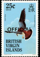 Isole Vergini britanniche 1986 - serie Uccelli: 25 c
