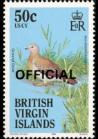 Isole Vergini britanniche 1986 - serie Uccelli: 50 c