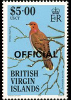 Isole Vergini britanniche 1986 - serie Uccelli: 5 $